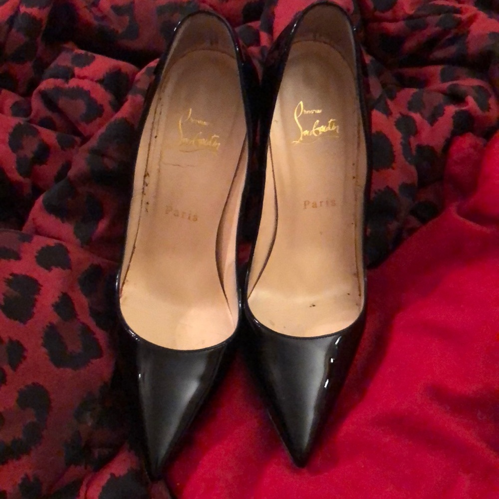 Christian LouBoutin black patent heels